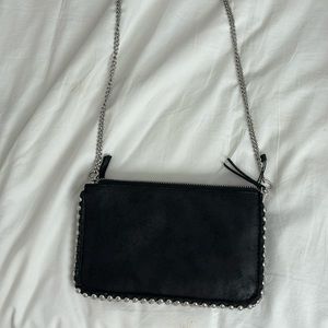 zara black small purse with silver